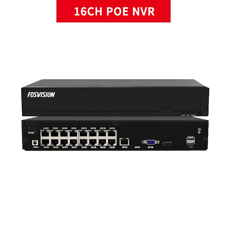fosvision 265 16ch 4K 8MP POE NVR KIT Smart Full Color With Audio IP Camera CCTV Surveillance systems home security