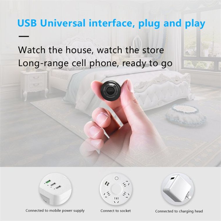 Rscamtom Surveillance Camera Security Camera 1080P Night Vision WIFI USB Powered for Home Use Indoor