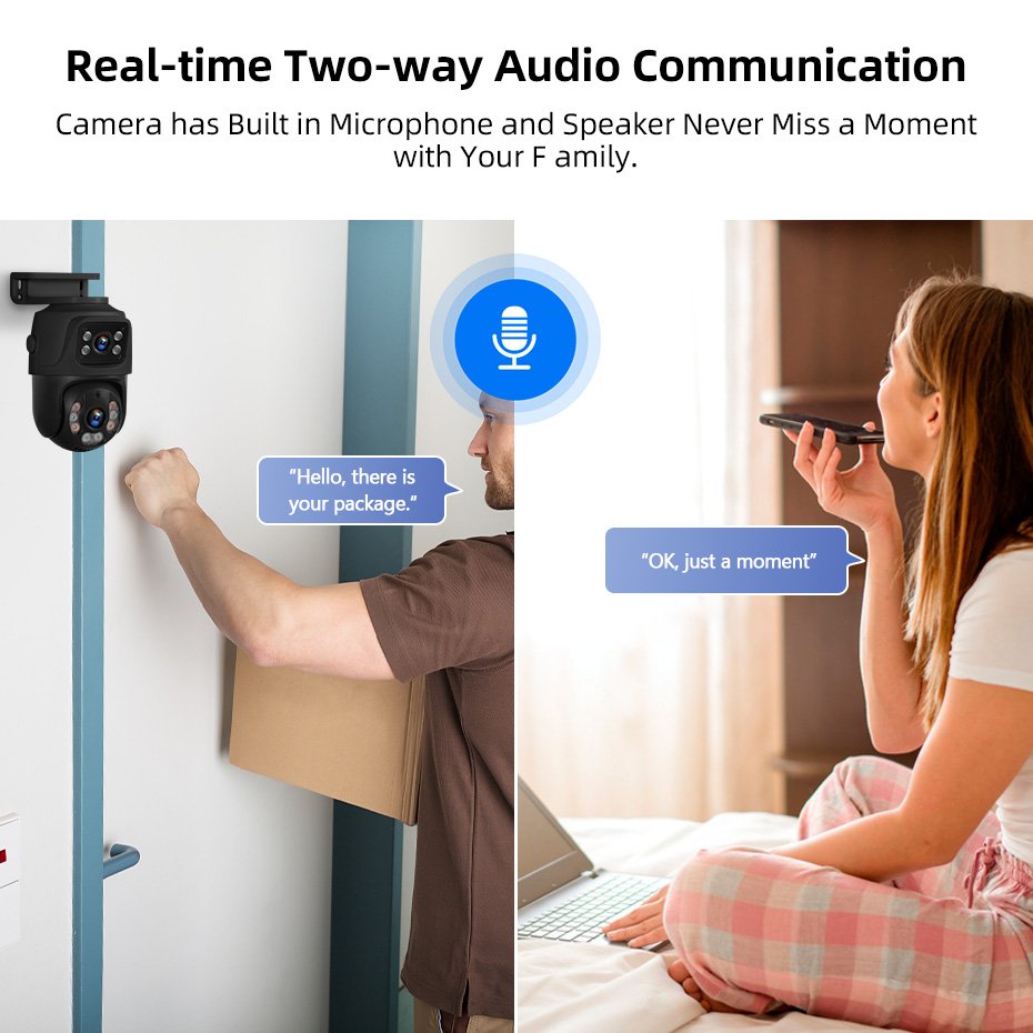 KERUI 6MP Dual Screen CCTV Surveillance System POE Camera With Network Cable NVR System PTZ Outdoor Cameras Home Security System