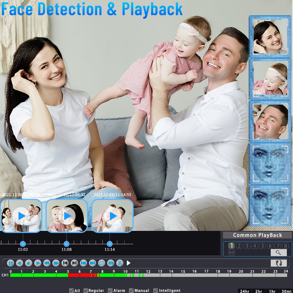 WESECUU 8CH POE NVR Kit 4MP CCTV Security Camera Set AI Two Way Audio Home Bullet Camera Indoor Camera H.265 2 Years CE FCC ROHS