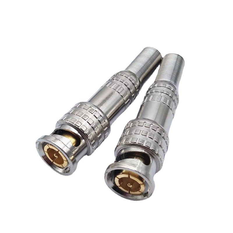 Wholesale solderless BNC gold plated joint coaxial cable analog plug All copper pin core q9 monitoring female connector