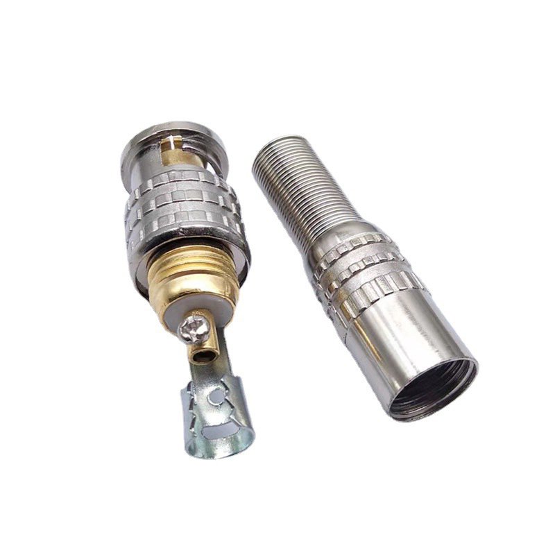 Wholesale solderless BNC gold plated joint coaxial cable analog plug All copper pin core q9 monitoring female connector