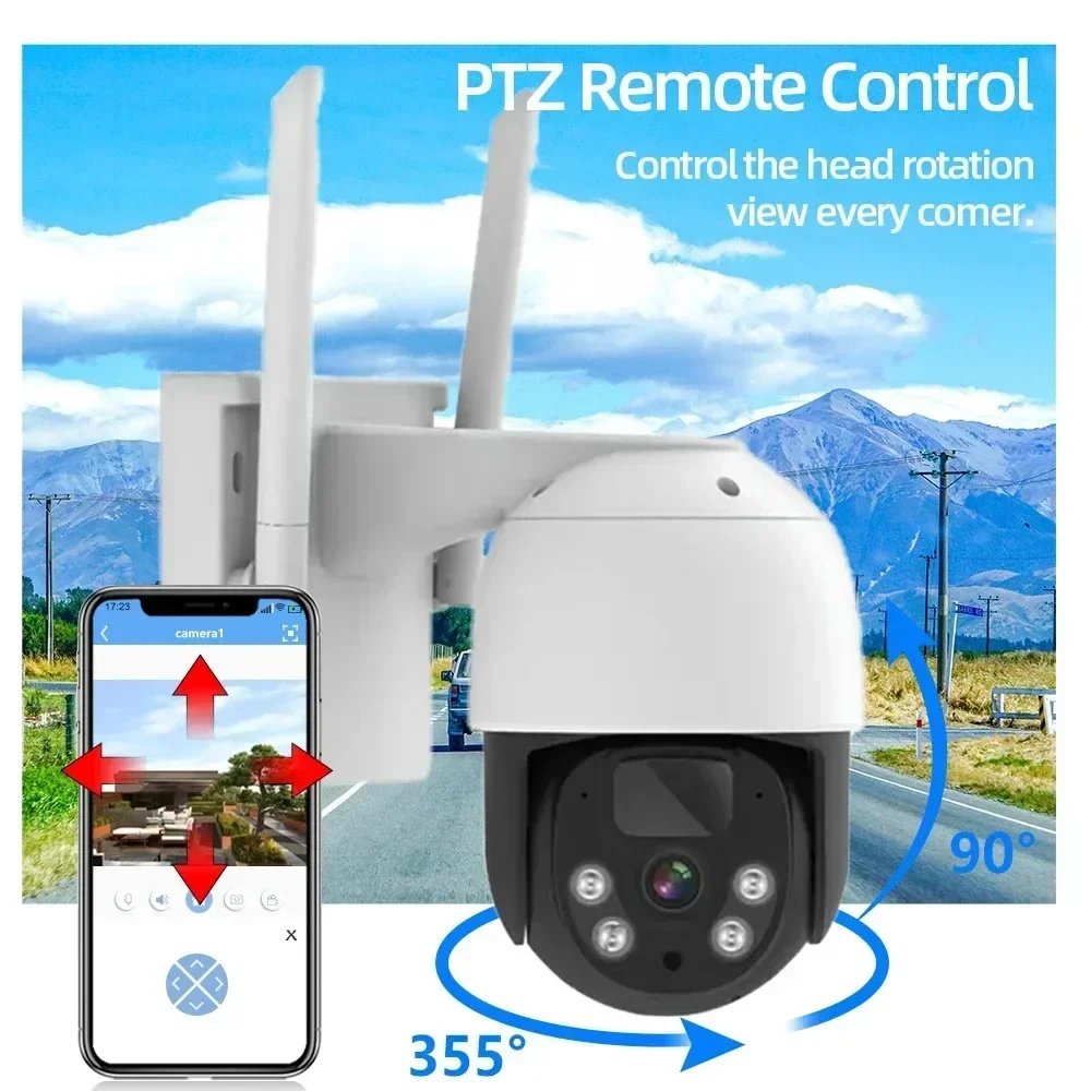 10CH 5MP WIFI Solar PTZ IP Camera 12.5" Monitor NVR Kit Auto Tracking Wireless Home CCTV Camera Video Surveillance System
