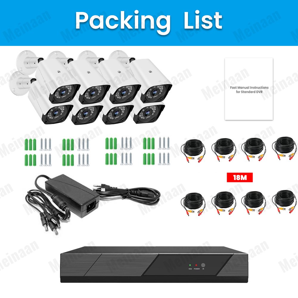 XM Audio 4CH 1080P Outdoor XMEYE 2MP AHD Wire Coaxial Bullet CCTV Camera DVR Kit Home Security Camera Video Surveillance System
