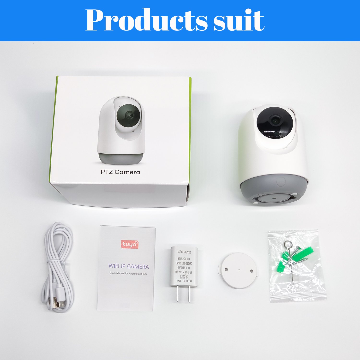WESECUU 4MP 5MP Indoor AI Alarm Wireless PTZ Wifi Ip Cctv Camera De Surveillance Maison Cameras Kit For Home Security Baby TUYA