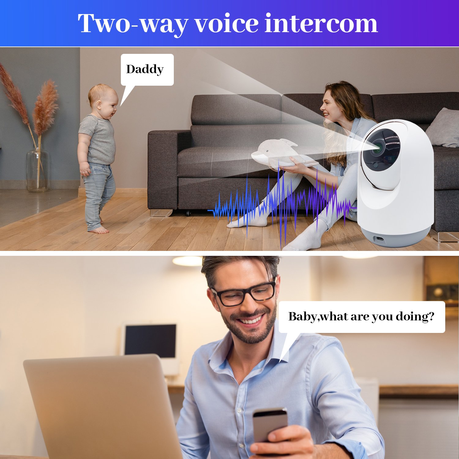 WESECUU 4MP 5MP Indoor AI Alarm Wireless PTZ Wifi Ip Cctv Camera De Surveillance Maison Cameras Kit For Home Security Baby TUYA