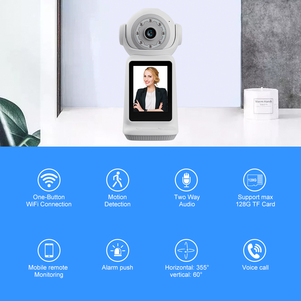 Video call WiFi Camera Home Security Two Way Video Calling Camera Monitor Camera with display