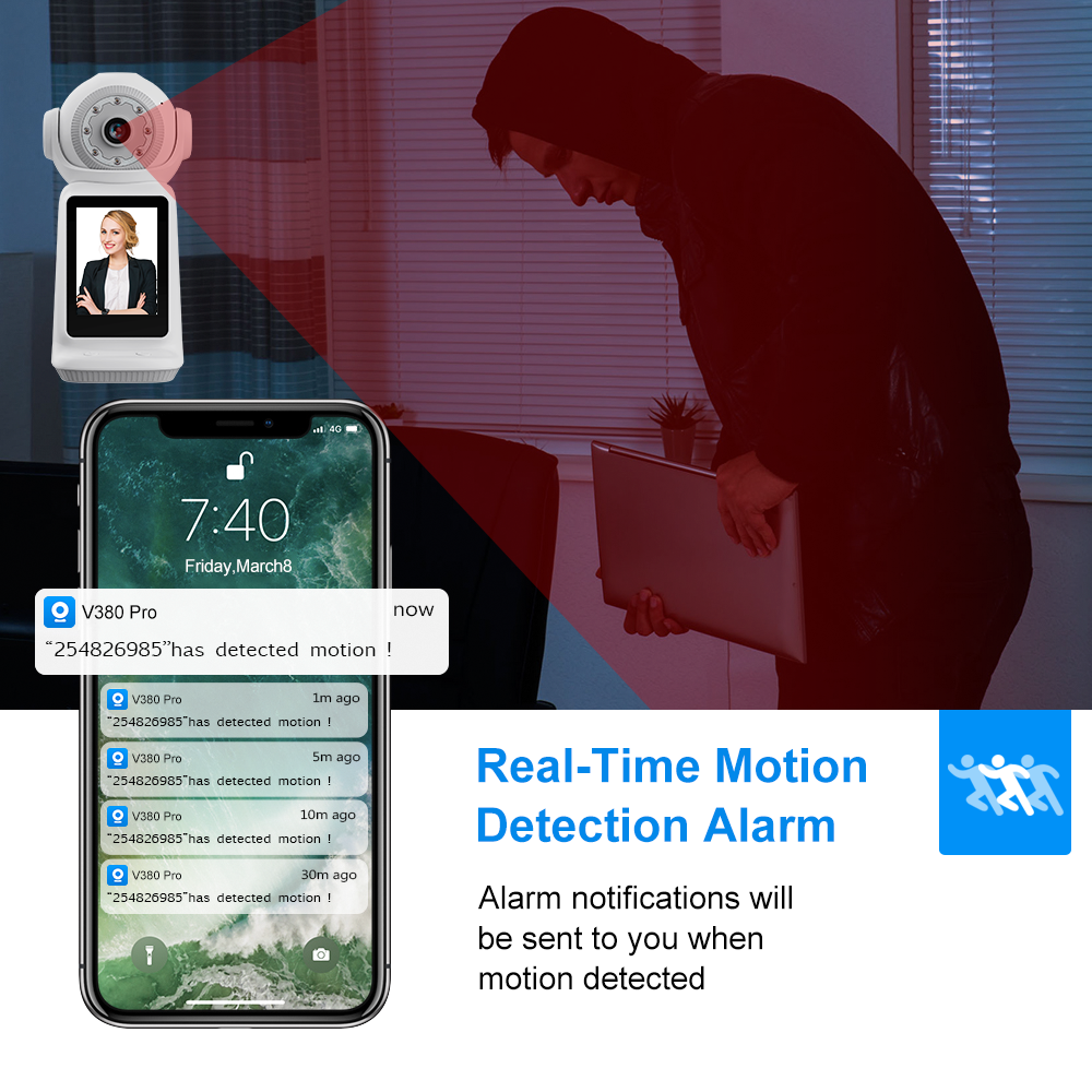 Video call WiFi Camera Home Security Two Way Video Calling Camera Monitor Camera with display