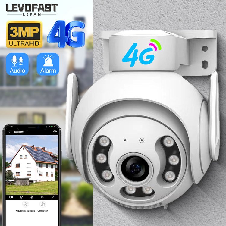 LEVOFAST 4G Outdoor Best CCTV Wireless Security 3MP Camera System 360 Degree Rotation Wifi CCTV Bullet Camera