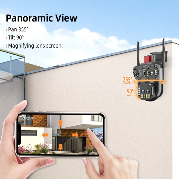 12MP multi lens ip cctv camera system indoor wifi camera night version infrared light
