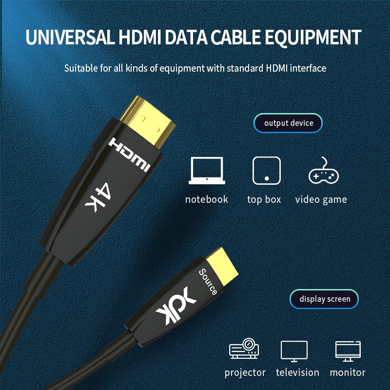 10m 20m 30m 50m 18Gbps 4K@60Hz 4:4:4 HDR HDCP2.2 Optical Cable Male to Male HDMI 4K for HDR TV LCD Laptop PS4