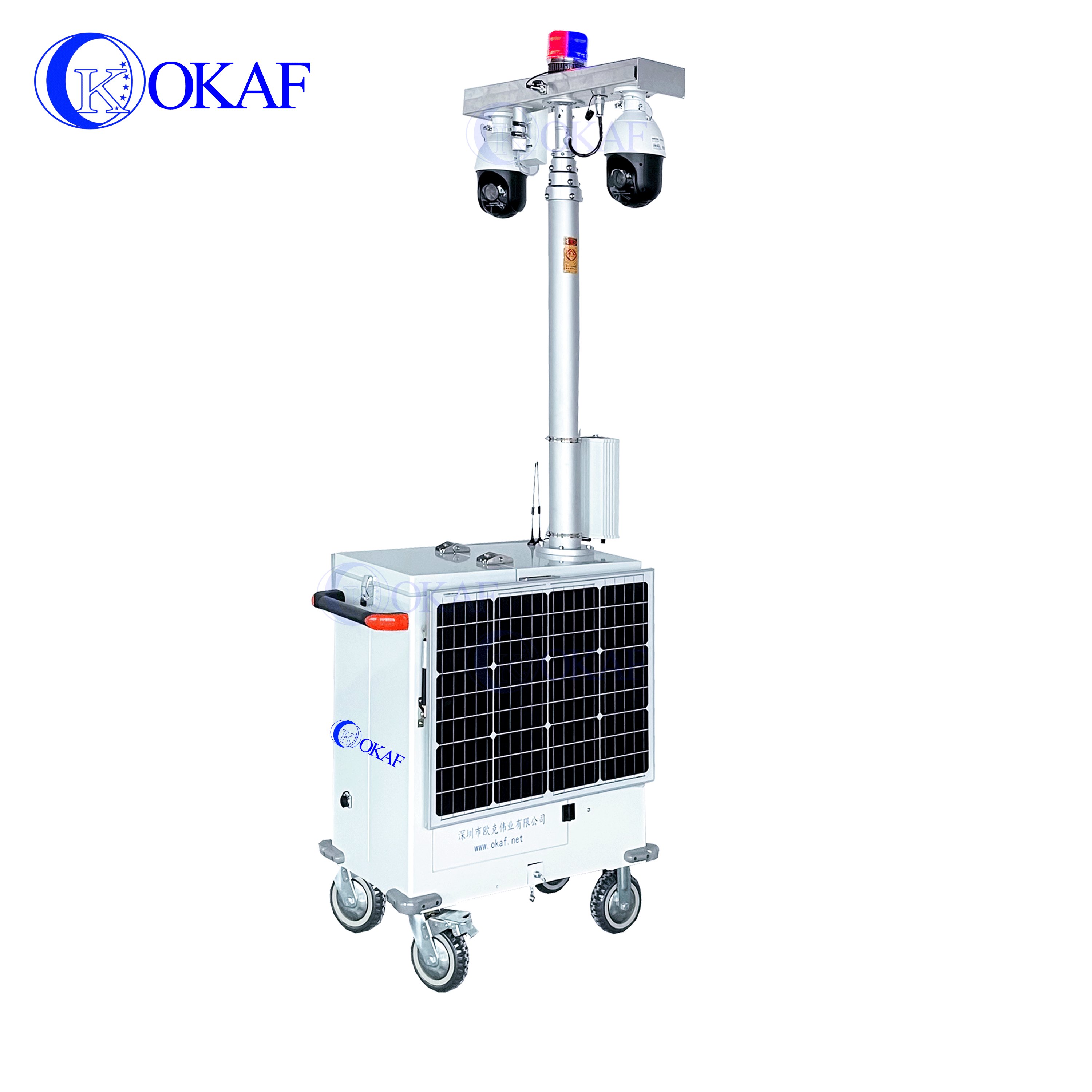 Mobile CCTV Camera Solar panel Trailer Emergency Deployment Security Trailer