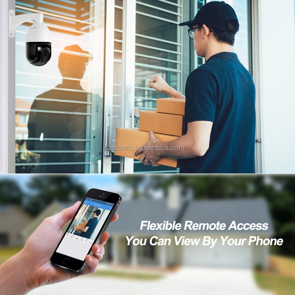 8MP Seguridad CCTV Optical Motorized 360 Building Use Color Surveillance POE Zoom 20X Optico 4K PTZ Camera Domo
