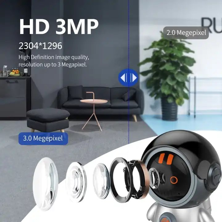 3MP Robot Ip Camera With Humanoid Detection WiFi IP Camera Night Vision Smart Wireless Home Security Baby Monitor Camera
