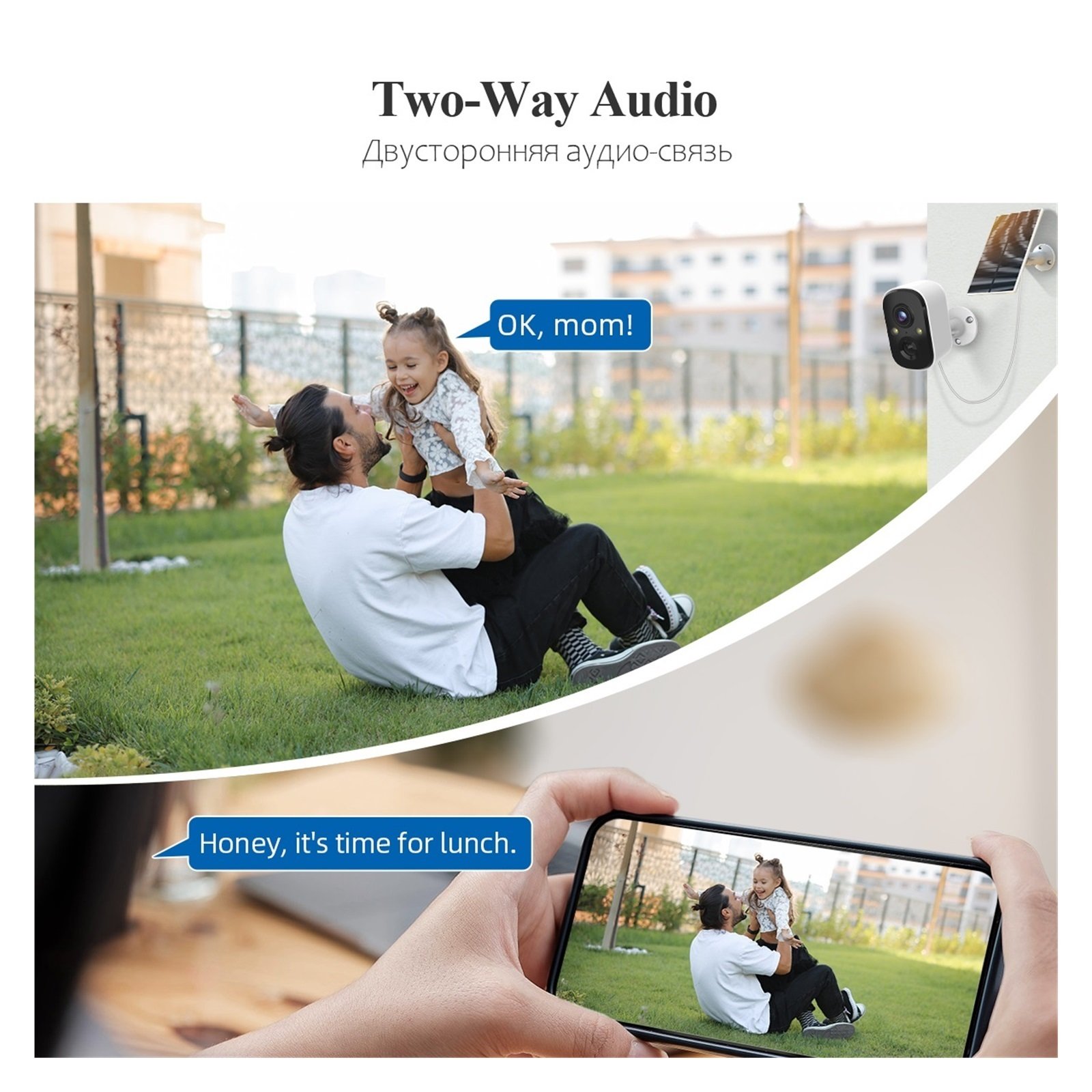 Senhuo 3MP Secure Battery Camera Solar Panel Two-way Audio Wireless Outdoor Full Color Night Vision Monitoring P2P