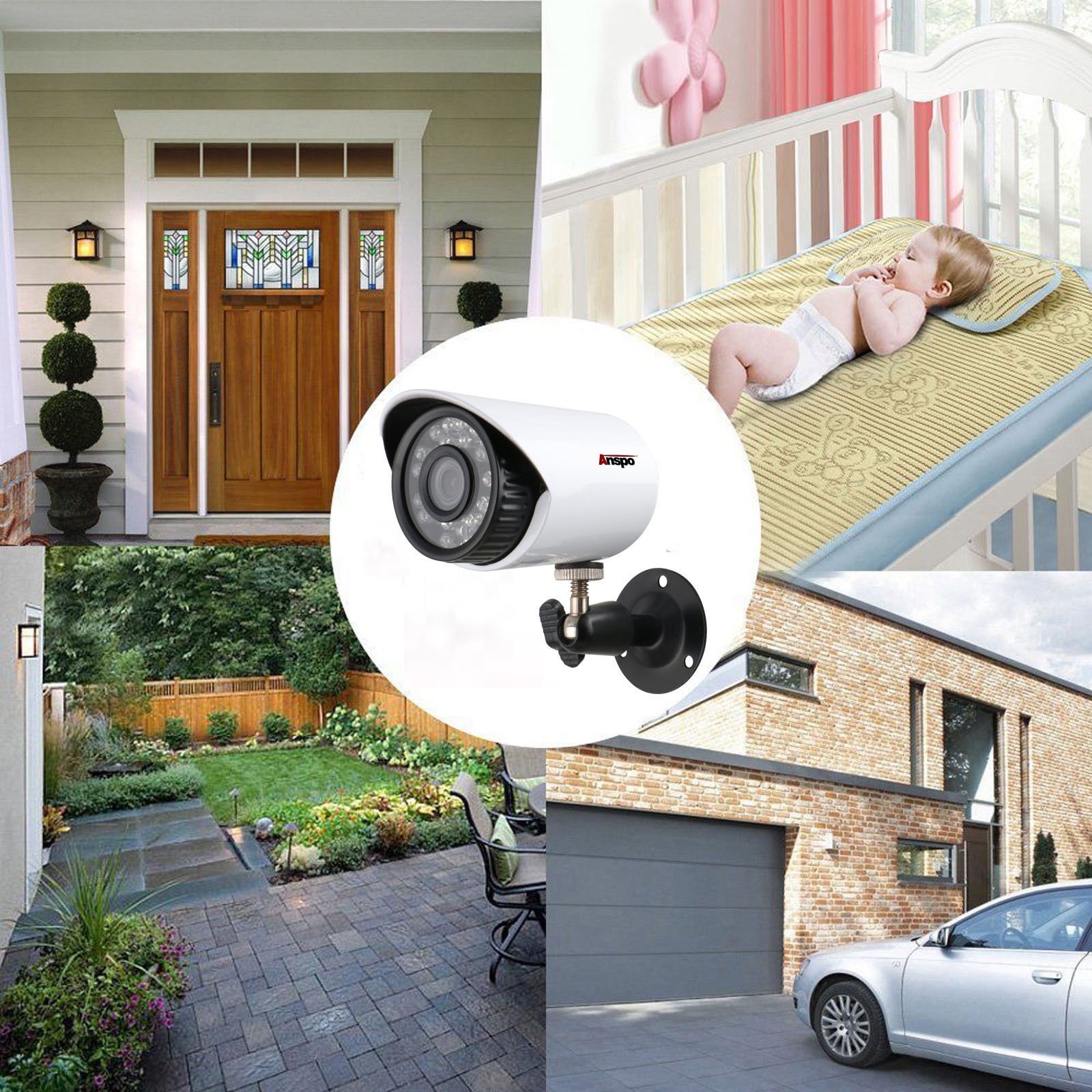 Factory price Anspo brand 4CH 8CH 16CH AHD On-vif coaxial analog HD camera surveillance complete kit
