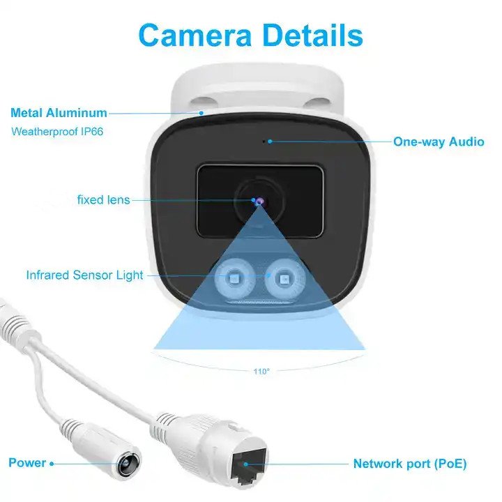 Tuya smart h.265 5MP 4CH 2023 new POE NVR kit security ip camera system cctv POE cameras security system kit