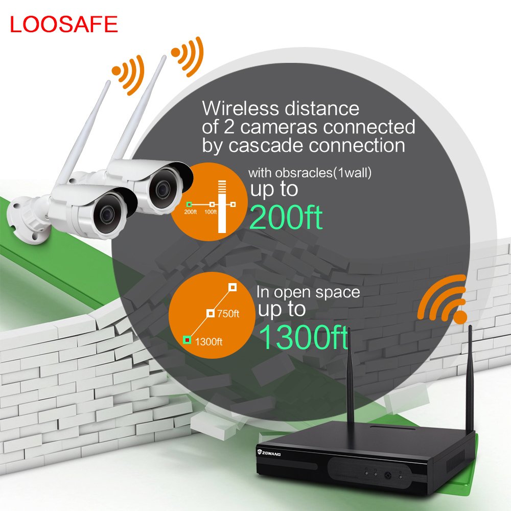 100 meters 960P long distance outdoor wireless surveillance camera system 4ch wifi nvr kits cctv kits night vision camera