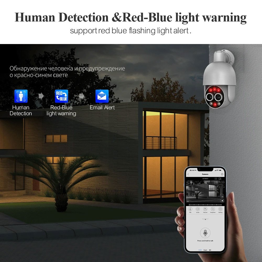 16CH PoE NVR System with 8MP 4K PTZ Dome Outdoor Security Camera Night Vision IP Network & Cloud Data Storage Options