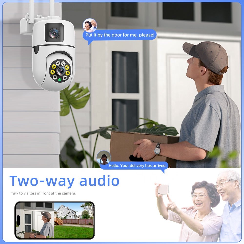 Audube 4K Wifi IP Network Camera Dual Lens System Ptz Motion Tracking Security 10X Optical Zoom Surveillance CCTV Home Camera