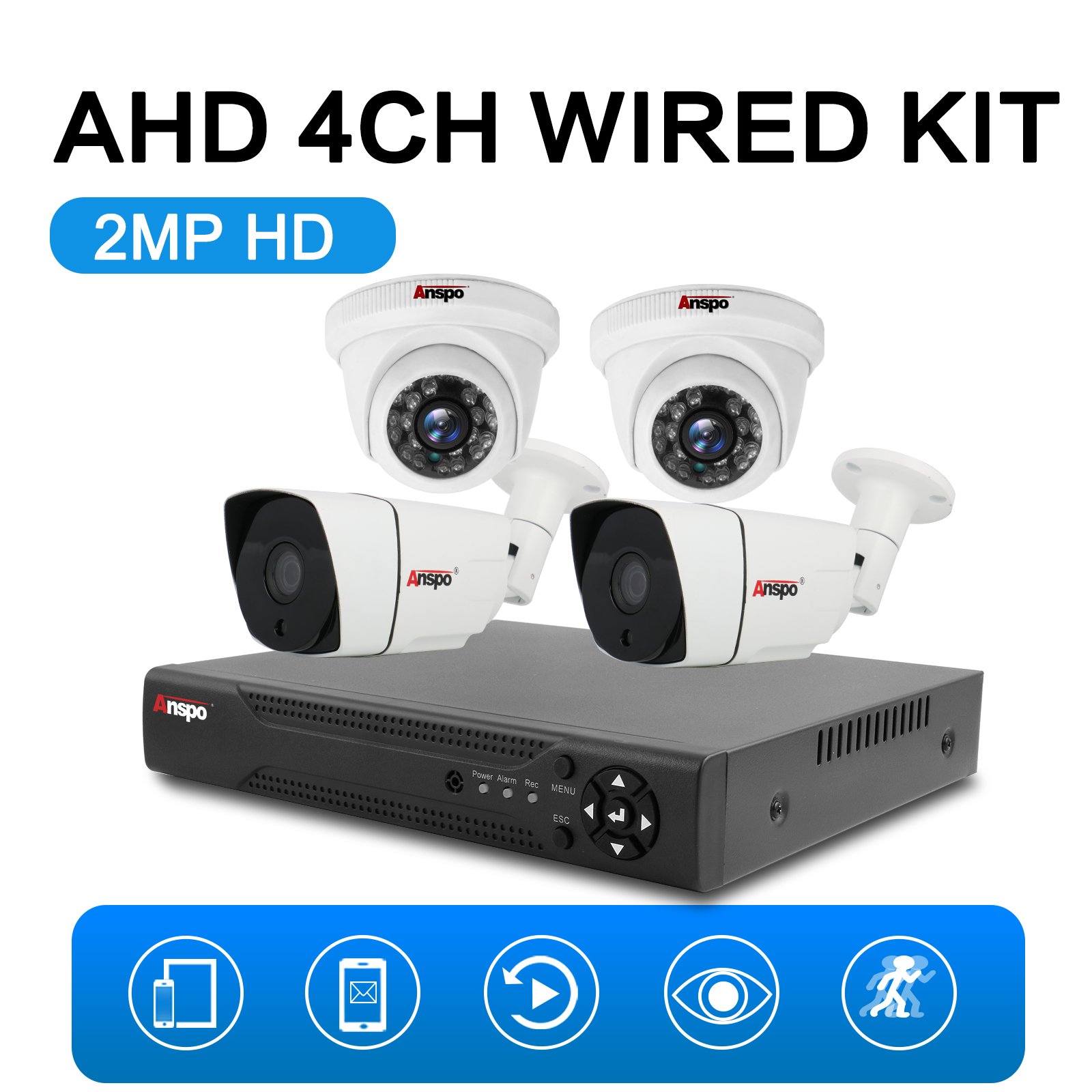 Night vision analog cctv camera full set 4ch ip surveillance security system 4 channel ahd dvr kit hd 1080P cctv camera with dvr