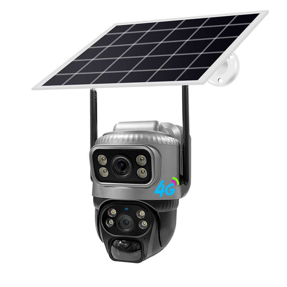OEM V380pro Dual Security CCTV 360 Degree PTZ Surveillance Low Power Solar 4G Camera Sim Card