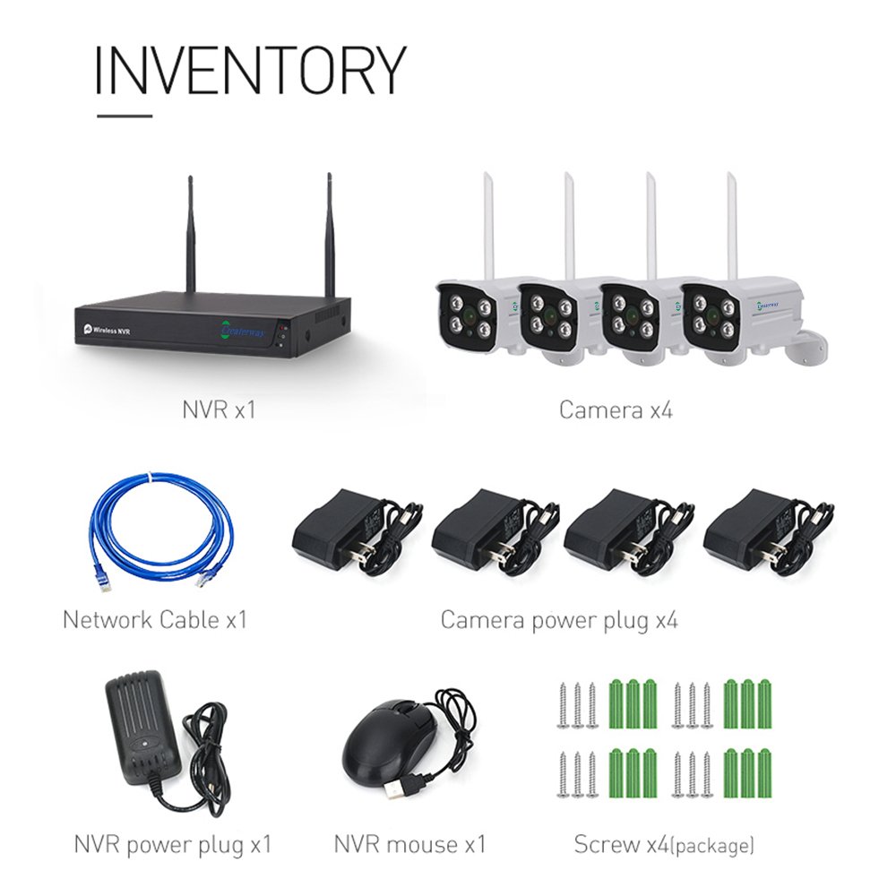 8CH H.265 Outdoor WiFi Security Camera System 5MP Wireless CCTV NVR Kits with Motion Detection & SD Card Data Storage Options