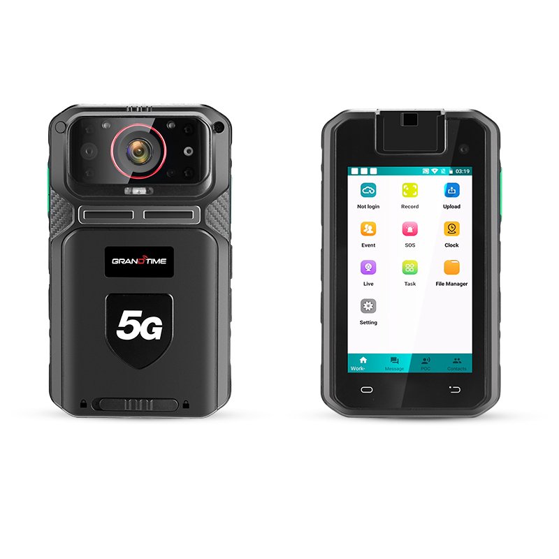 Advanced AI tech leading 5G cam BWC for government Audio Video Intercom Security 400 Long Hours Body Camera with big screen