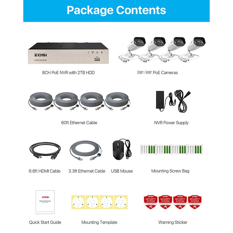 8channel surveillance camera system poe cctv system 5mp IP camera 8mp NVR kit camera