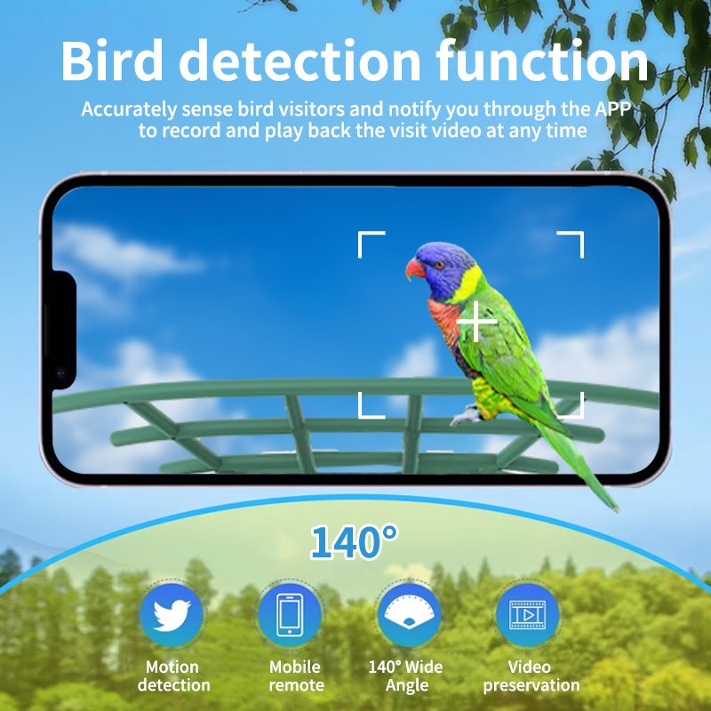 VESAFE Smart AI Recognition Solar Panel Wild Birds Feeders Outdoors 4MP Ubox App Bird Watcher Feeder WIFI 4G Camera