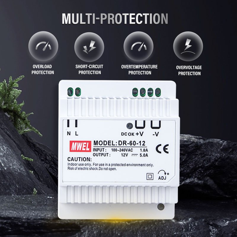 High Precision MWEL DR-30-12 30W 12V 2.5A Video Surveillance Systems Din Rail SMPS switching power supply