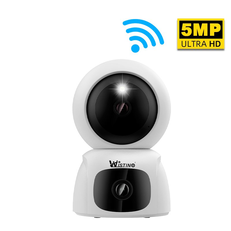 Wistino Okam 5MP Ultra HD indoor surveillance camera dual lens zoom tracking night vision full color wifi camera