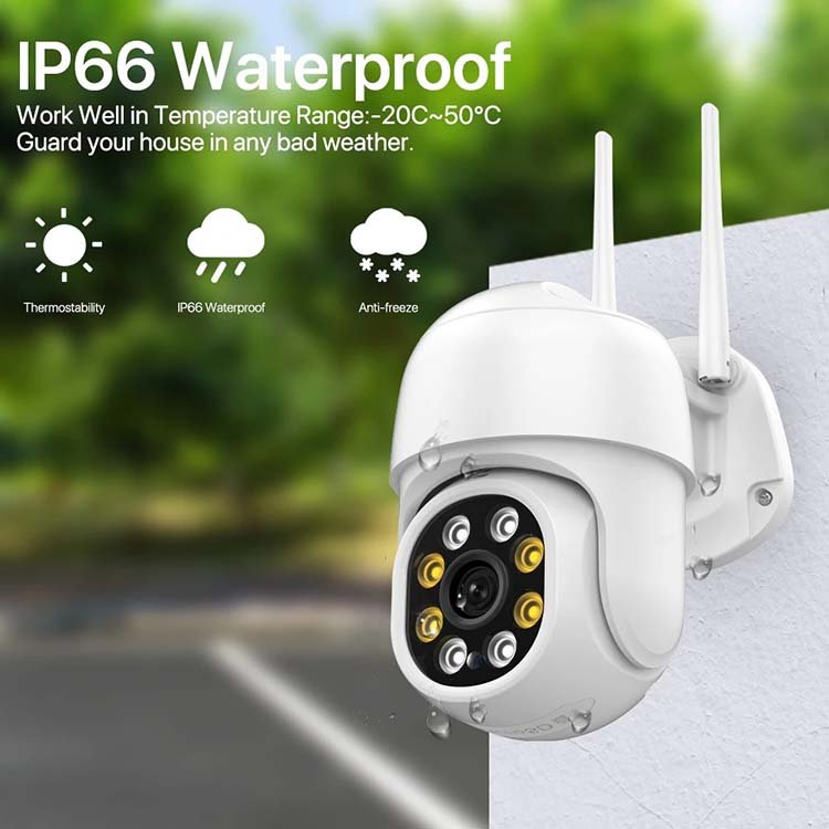 Rscamtom 8CH CCTV WIFI Kit Camera Set Two Way Audio Motion Detection 360 Degree Colorful Night Vision PTZ CCTV System Wireless