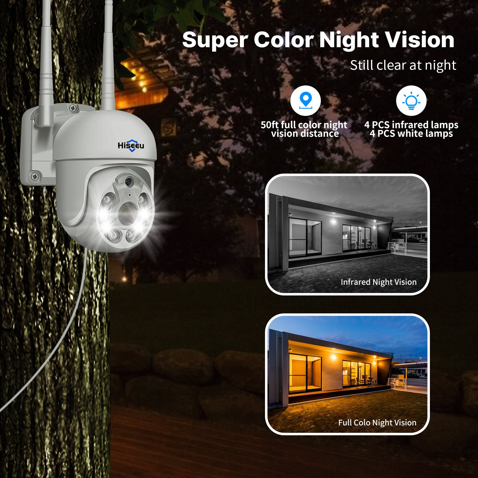 Hiseeu 5MP 10CH NVR 12inch Screen Home Wireless Color night vision camera ptz Security Camera Surveillance System