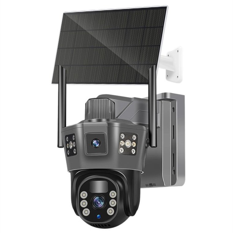 Rscamtom 9MP V380 with Solar-Powered Security for Industrial Security Recording Voice Alert Feature for Intelligent Monitoring