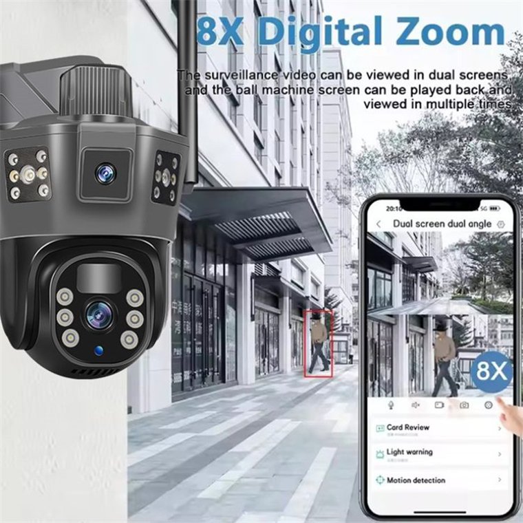 Rscamtom 9MP V380 with Solar-Powered Security for Industrial Security Recording Voice Alert Feature for Intelligent Monitoring
