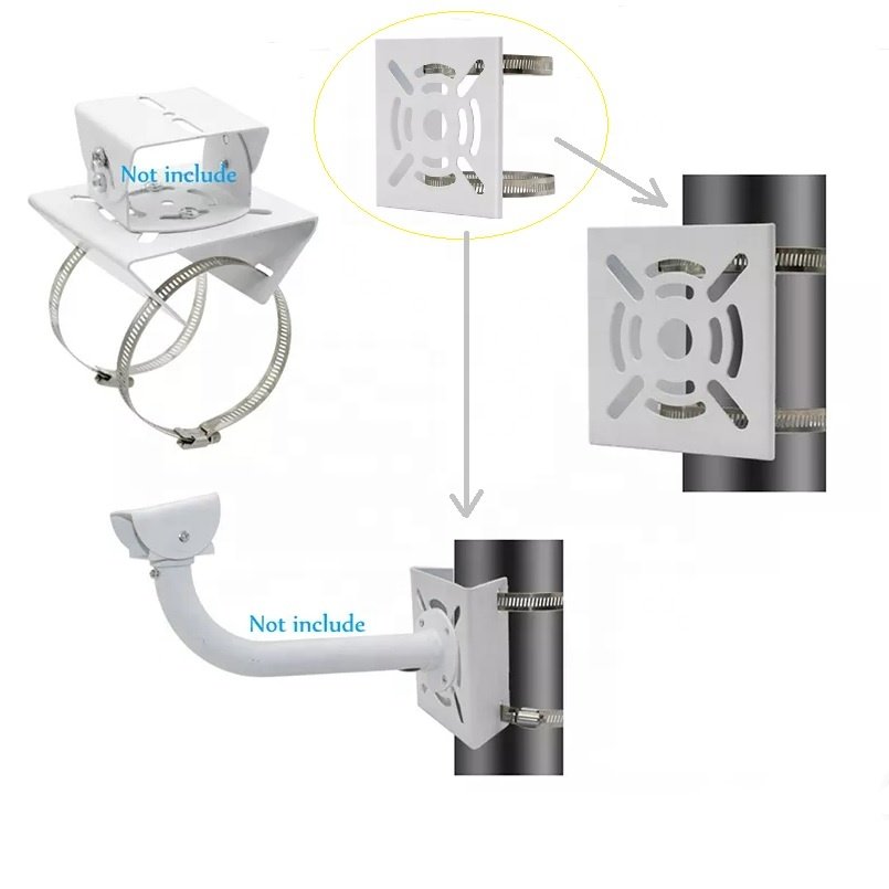 210X156mm Universal Metal Pole Column Mounting Loop Bracket for CCTV Security Camera PTZ Dome