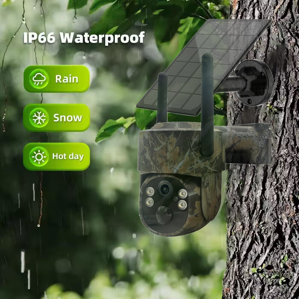 Tuya Solar camouflage CCTV Solar 4G Camera With Sim Card Outdoor Colorful Night Vision Recording Security Solar CCTV 4G Camera