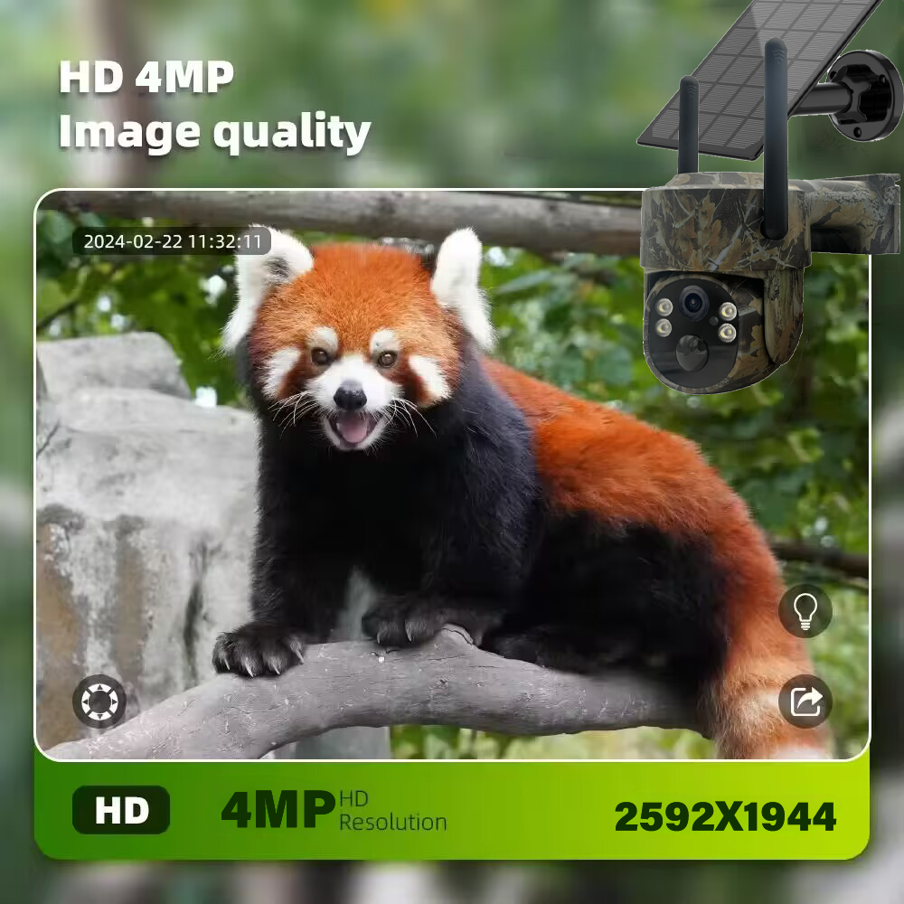 Tuya Solar camouflage CCTV Solar 4G Camera With Sim Card Outdoor Colorful Night Vision Recording Security Solar CCTV 4G Camera