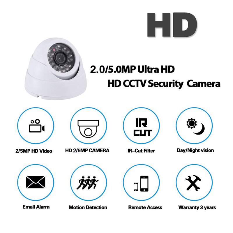 CCTV DVR Camera Kits With 3MP Dome Metal Housing AHD Cameras 4CH Waterproof Outdoor Surveillance System