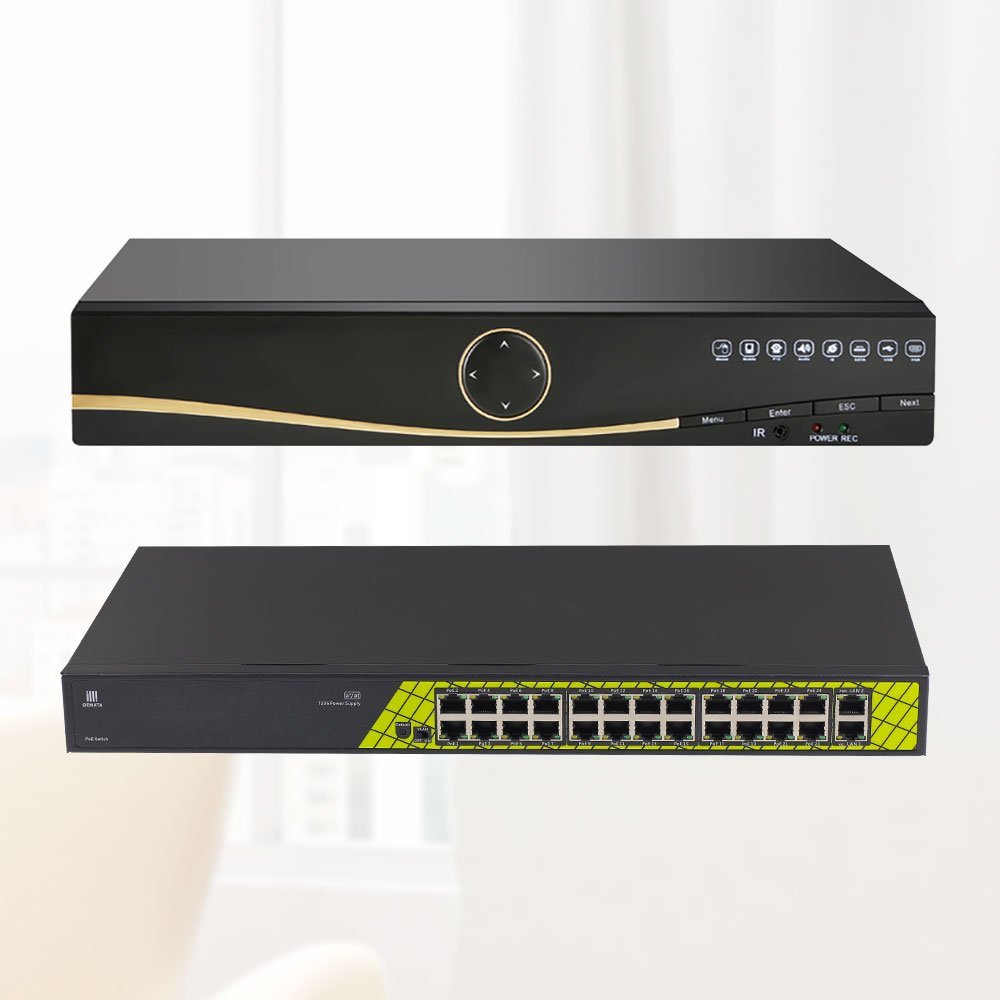 iTOONER Factory Network HD 1080P Outdoor POE CCTV NVR Kit 24CH Camera Kit Video Surveillance System 2MP