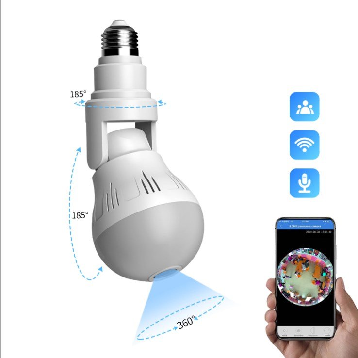 Home Security CCTV System 360 Degree Wireless Nanny IP Camera 1080P Light Bulb Camera With Night Vision