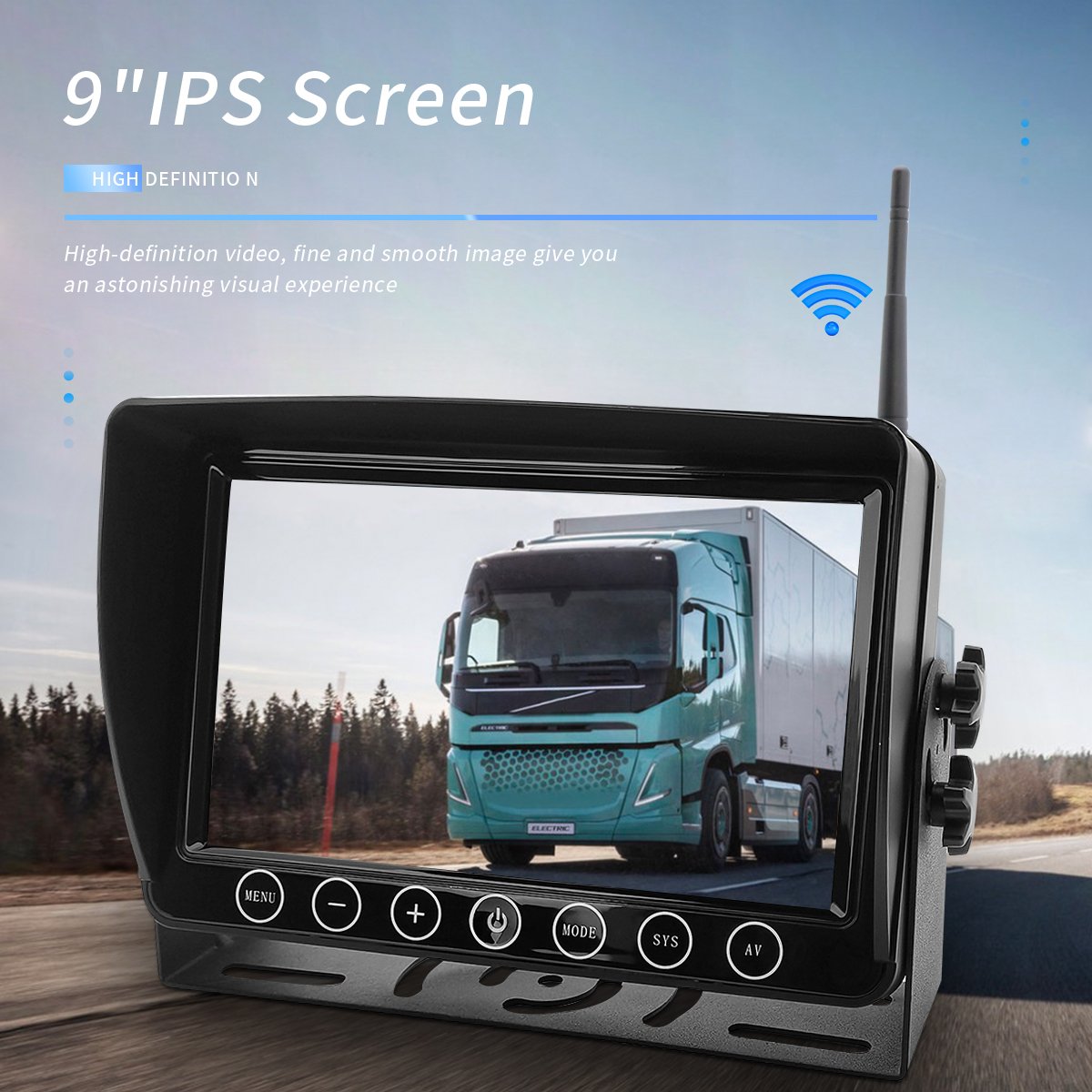 Forklift Camera 1CH AHD 1080P Rear View Camera Reversing 9''inch Wireless Monitor Recorder Parking Kit for Vehicle Truck