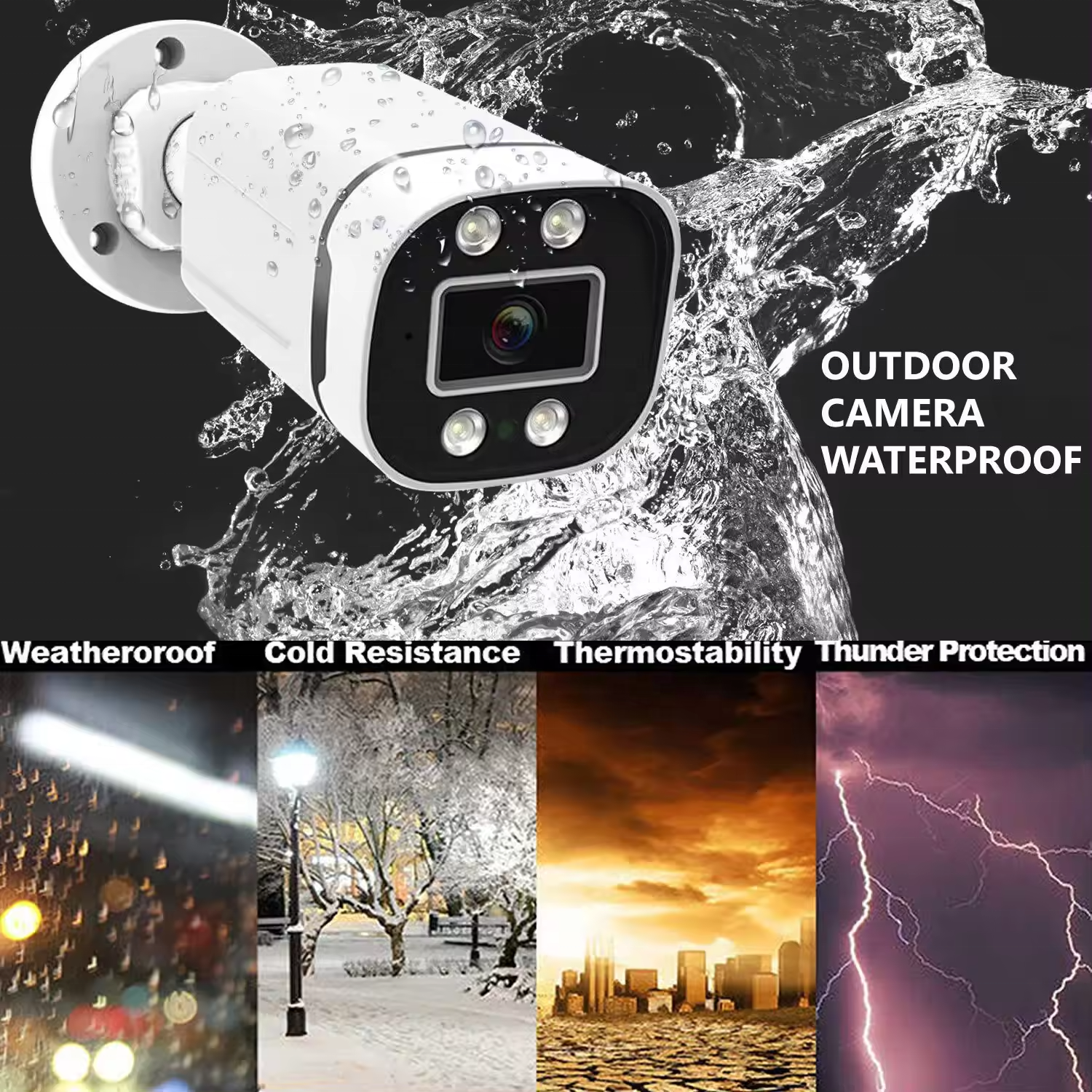 HD Wi-Fi Security Camera System Outdoor Waterproof Surveillance Video Recorder Monitoring Kit Home Security cameras ip camera