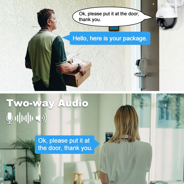 SriHome SH045 12V 2MP 1080P TF Card Video Download Night Vision Indoor Outdoor Waterproof Cctv Wifi Camera