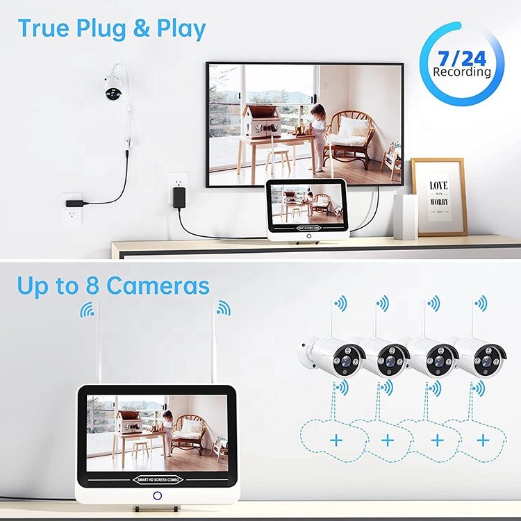 OEM Tuya Wireless Home Security Camera kits Video Surveillance Wifi Camera System CCTV Wireless Camera CCTV Surveillance System