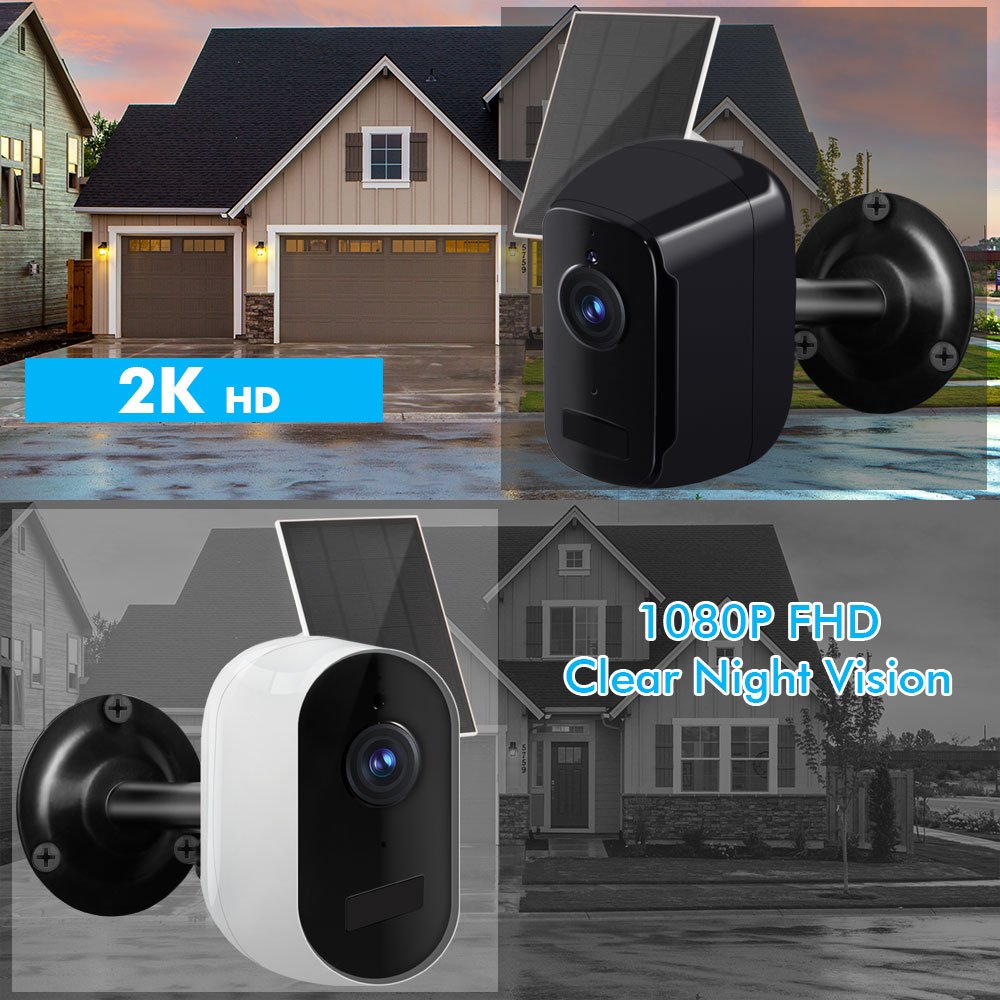 Tecdeft Mobile surveillance IP cameras garden full HD color night vision wireless waterproof 2K WIFI outdoor cctv with solar