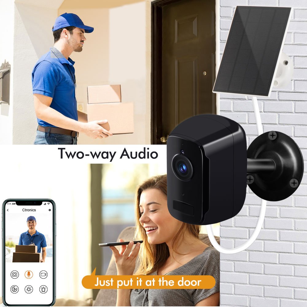 Tecdeft Mobile surveillance IP cameras garden full HD color night vision wireless waterproof 2K WIFI outdoor cctv with solar