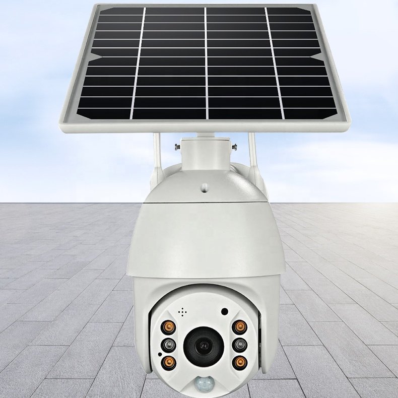Solar Surveillance IP Cameras PTZ with Solar Panel Motion Detection Wireless Wifi Waterproof IP66 Remote Viewing HD1080P Smart
