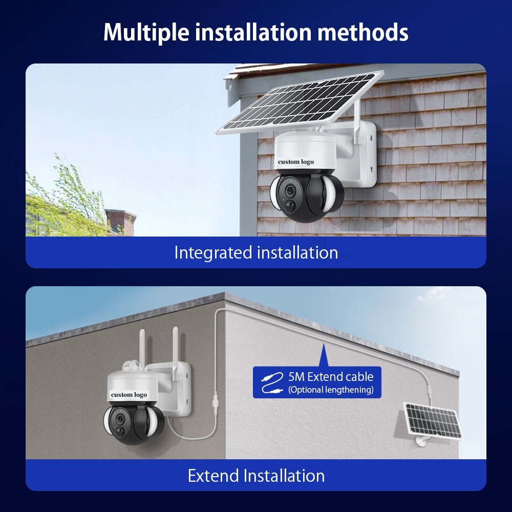 HD IP PTZ Security System Surveillance Battery Powered Wifi 4G Sim Card Outdoor 3MP 4MP Floodlight Tuya Solar CCTV Camera